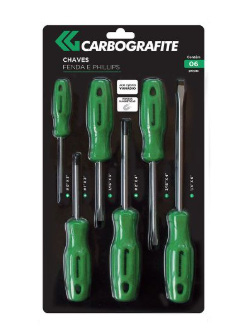 CHAVE FENDA PHILLIPS 6PÇS CARBOGRAFITE